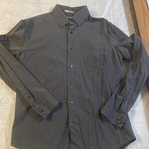 Express Men's Gray Button-Up Shirt. Size M Neck 15.